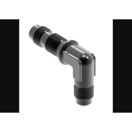 Aeroquip -6 AN Male, 90 Degree Elbow Bulkhead Union, Aluminum, Black, Single FCM5082